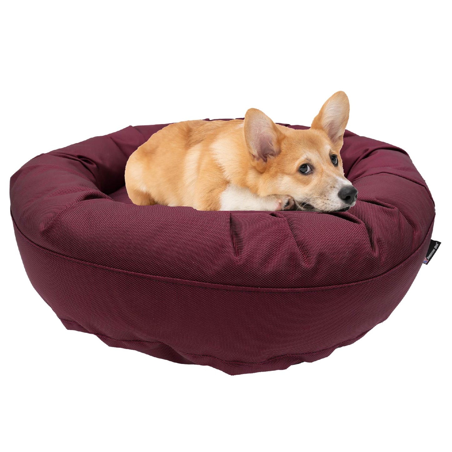 Dog Bed Round Bolster Armor™ 'Happy Pawlidays'