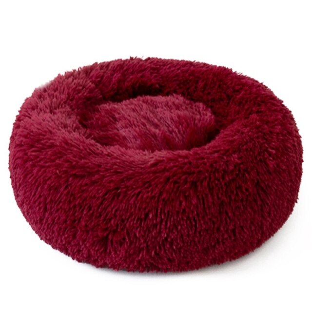 Round Cat Bed Warm Sleeping Cat Nest For Dogs Basket Pet Products Cushion Soft Long Plush Cat Pet Bed Mat Cat House Animals Sofa