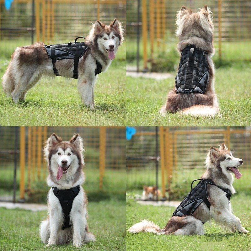 Durable Dog Harness Tactical Military Dog Vest No Pull Pet Training Harnesses Vest for Medium Large Dogs M L XL