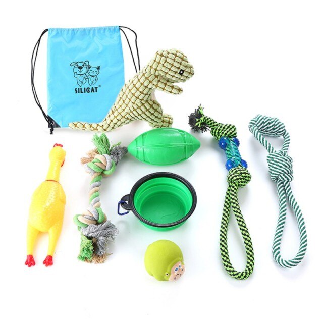 Pet Toys Collection Dog Voice Toys Bite Resistant Molar Dog Toy Ball Cat Toy Supplies for Cat Puppy Baby Dogs Value Bundle