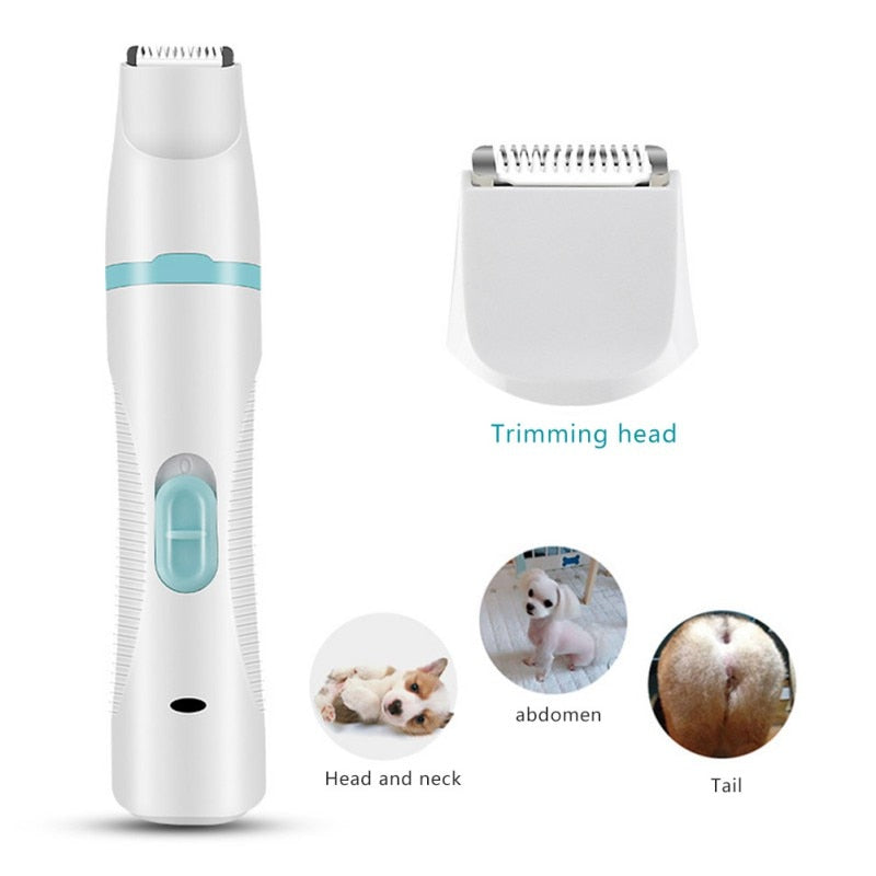 3 IN 1 Pet Grooming Machine USB Charge Dog Cat Hair Trimmer Paw Nail Grinder Pets Clippers Foot Nail Cutter Hair Cutting Machine